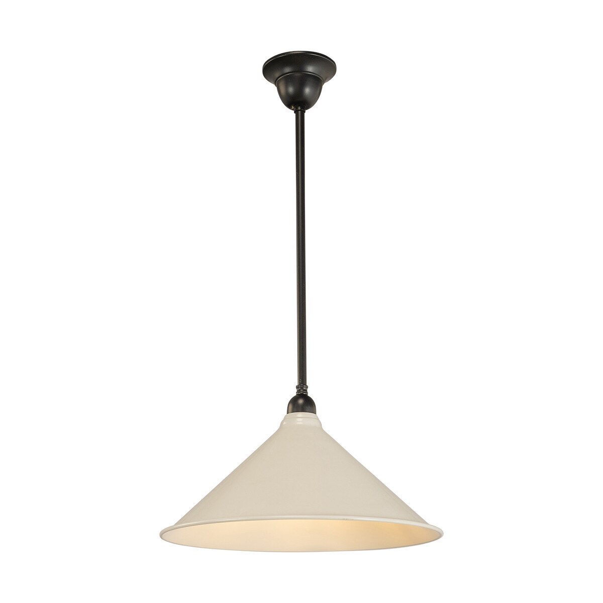 Edwardian 390mm Pendant Light on Rod Set 1/2" Patina & White - 3090367