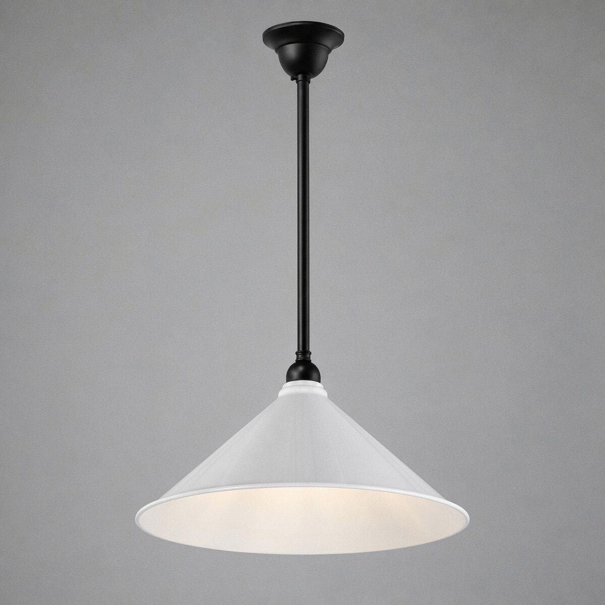 Edwardian 390mm Pendant Light on Rod Set 1/2" Patina & White - 3090367