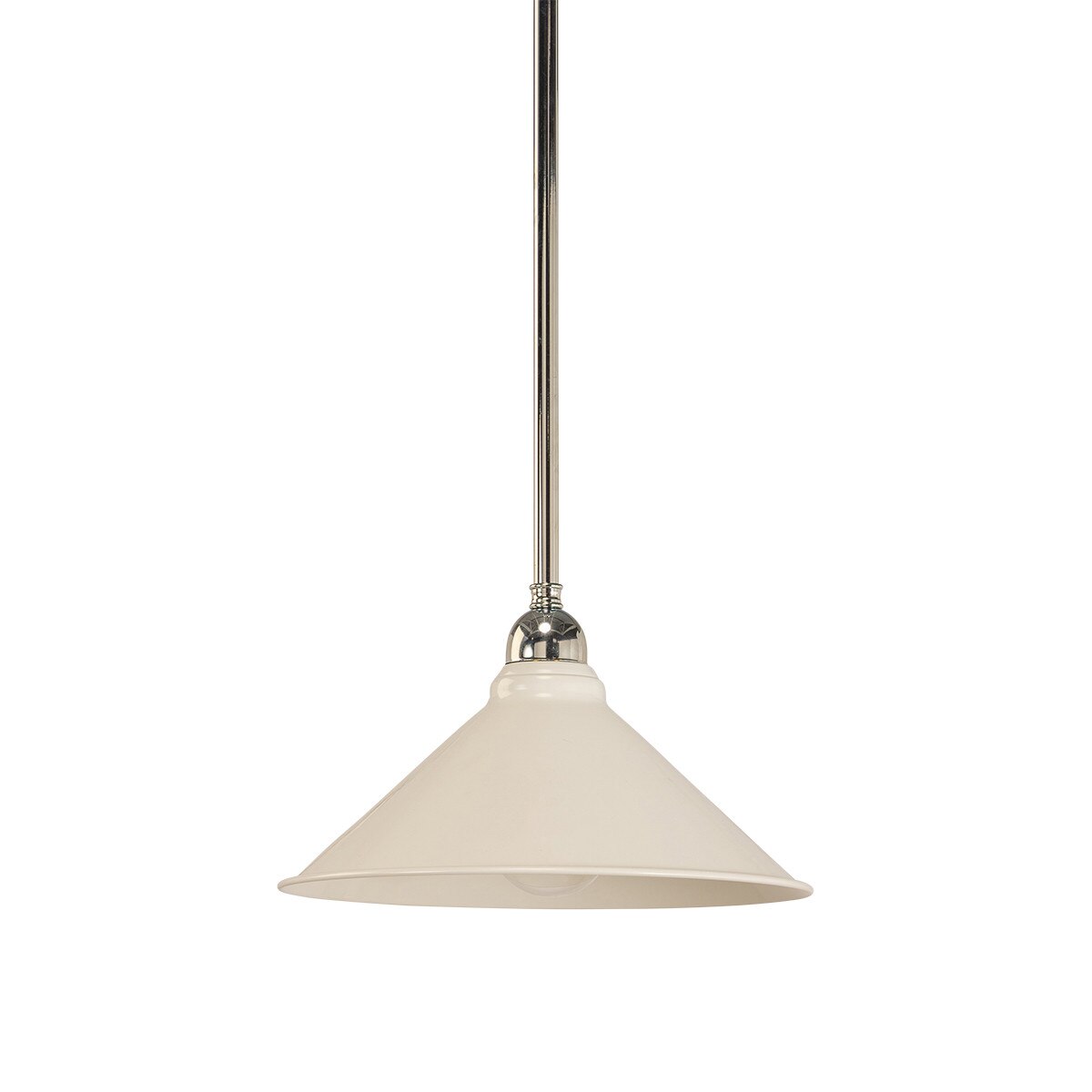 Edwardian 250mm Pendant Light on Rod Set 1/2" Chrome & White - 3090372