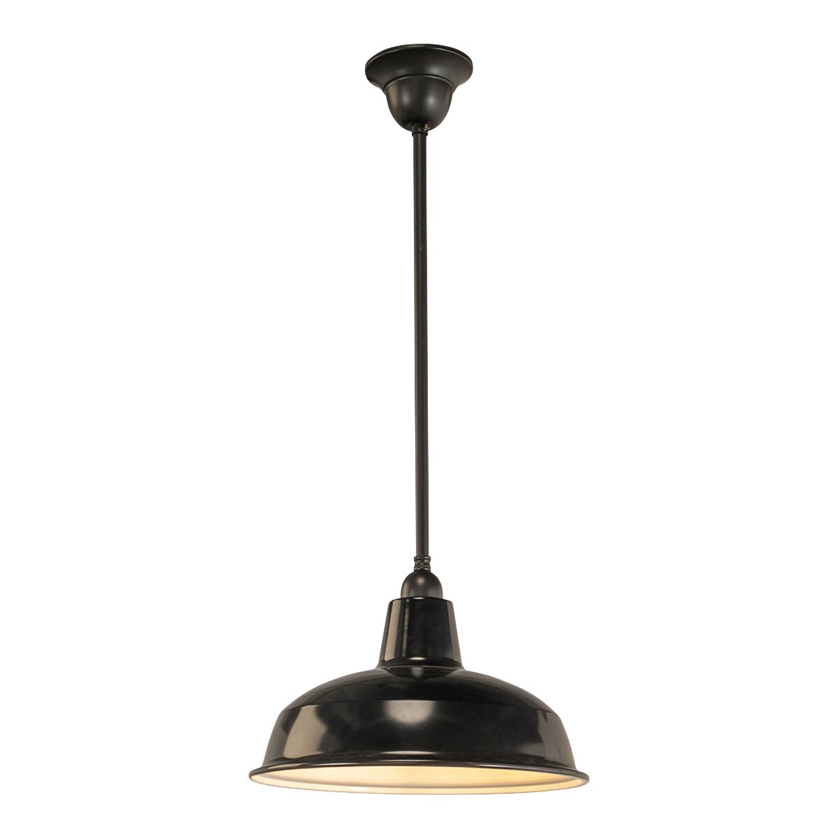 Warehouse 300mm Pendant Light on Rod Set 1/2" Patina & Black - 3090376