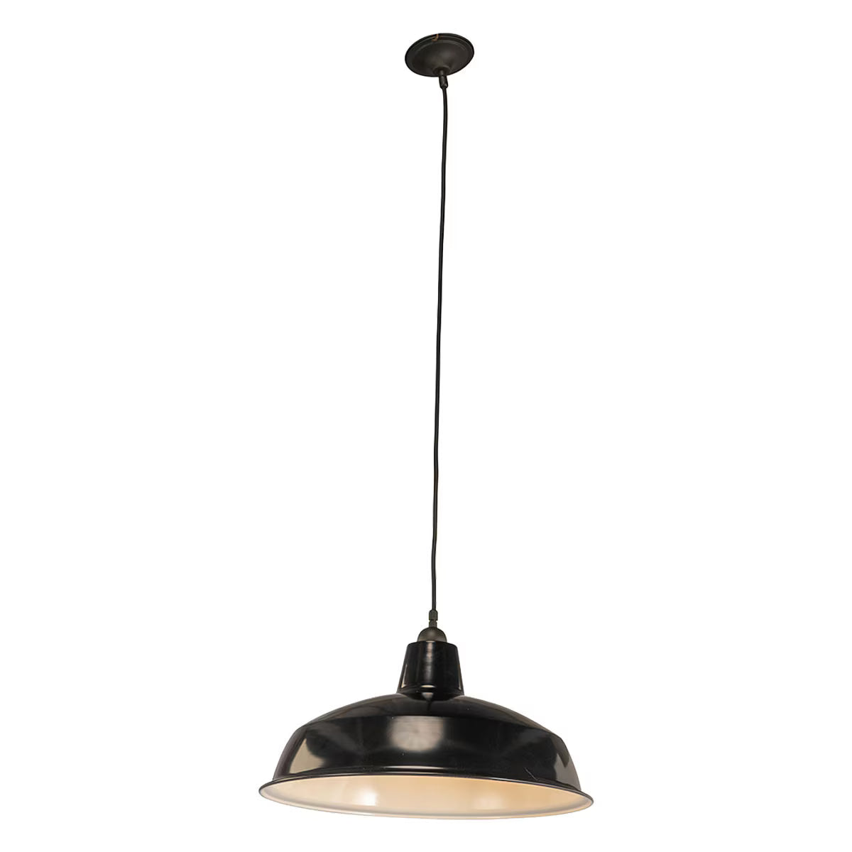Warehouse 420mm Pendant Light on Cloth Cord Patina & Black - 3090377
