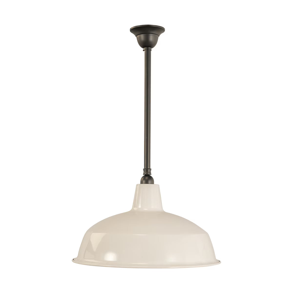 Warehouse 420mm Pendant Light on Rod Set 3/4" Patina & White - 3090383