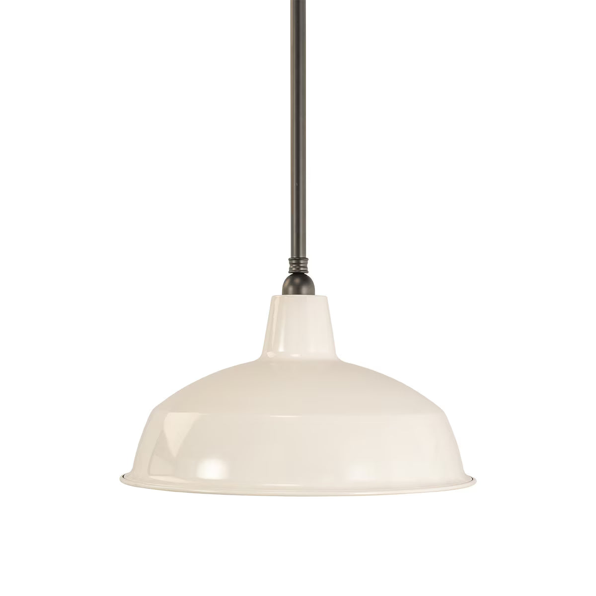 Warehouse 420mm Pendant Light on Rod Set 3/4" Patina & White - 3090383