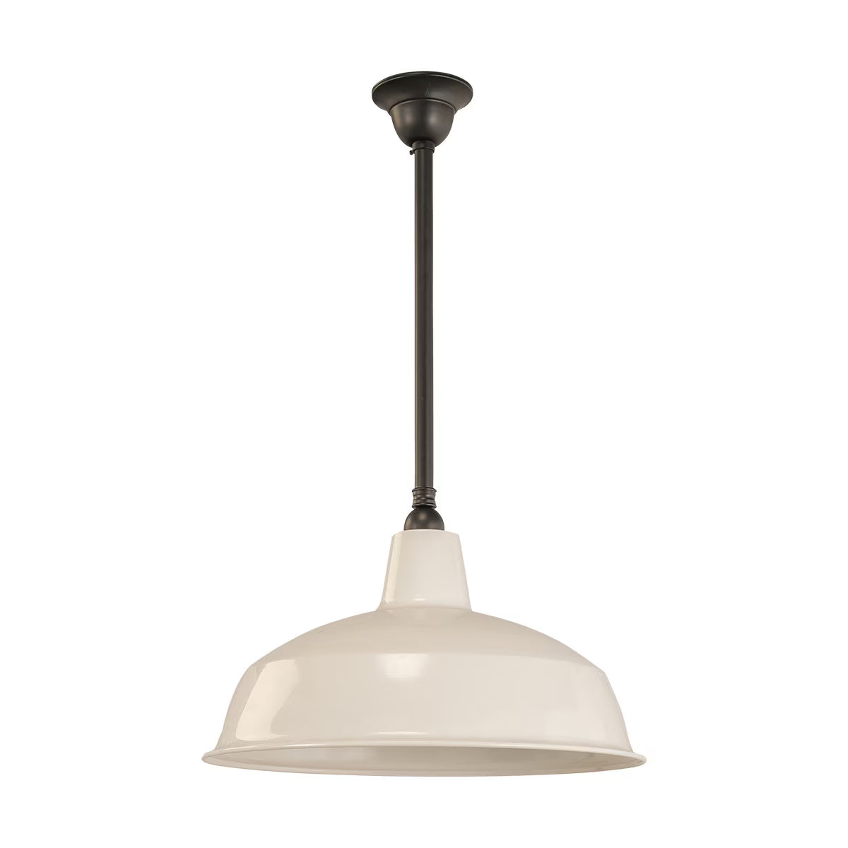 Warehouse 420mm Pendant Light on Rod Set 3/4" Patina & White - 3090383
