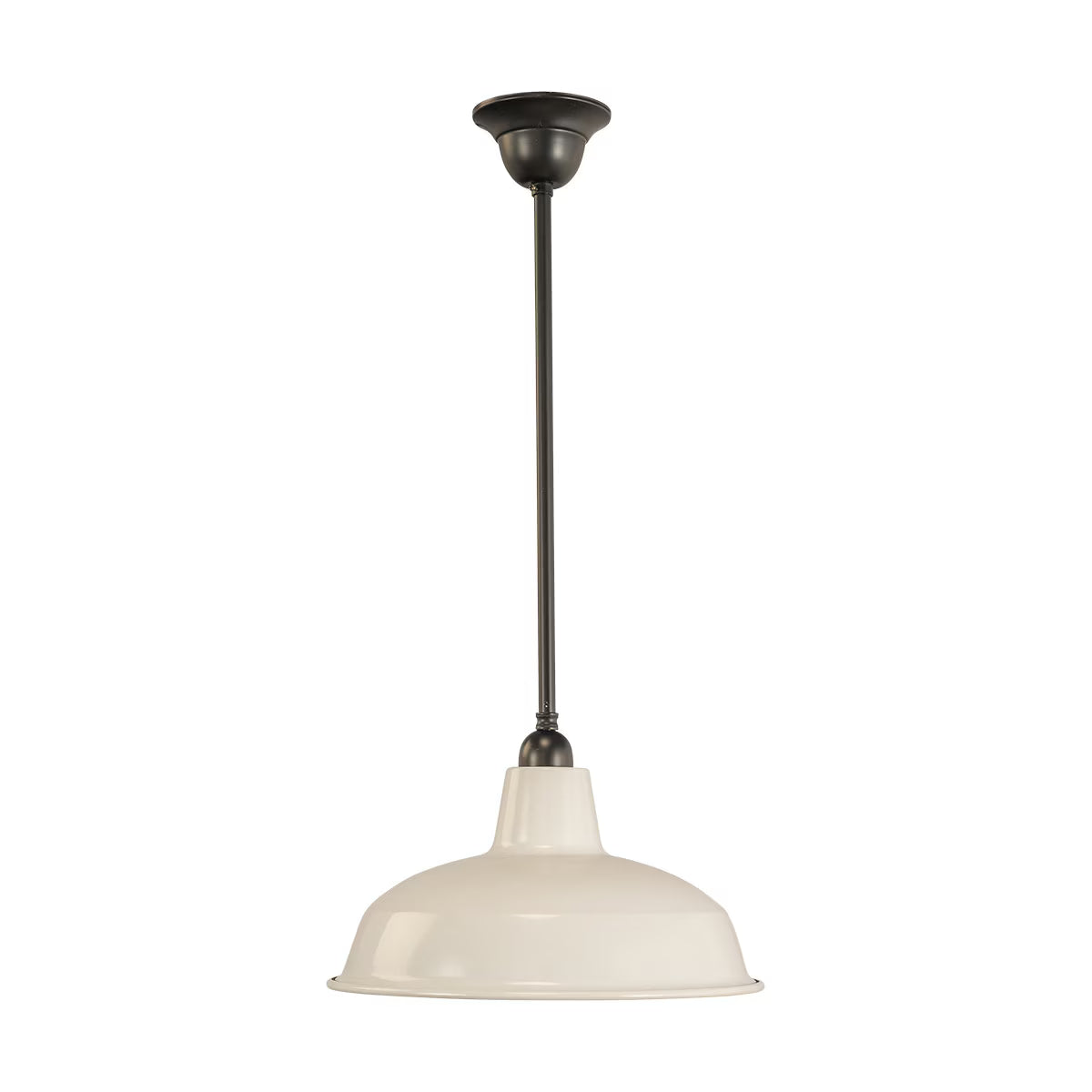 Warehouse 300mm Pendant Light on Rod Set 1/2" Patina & White - 3090384