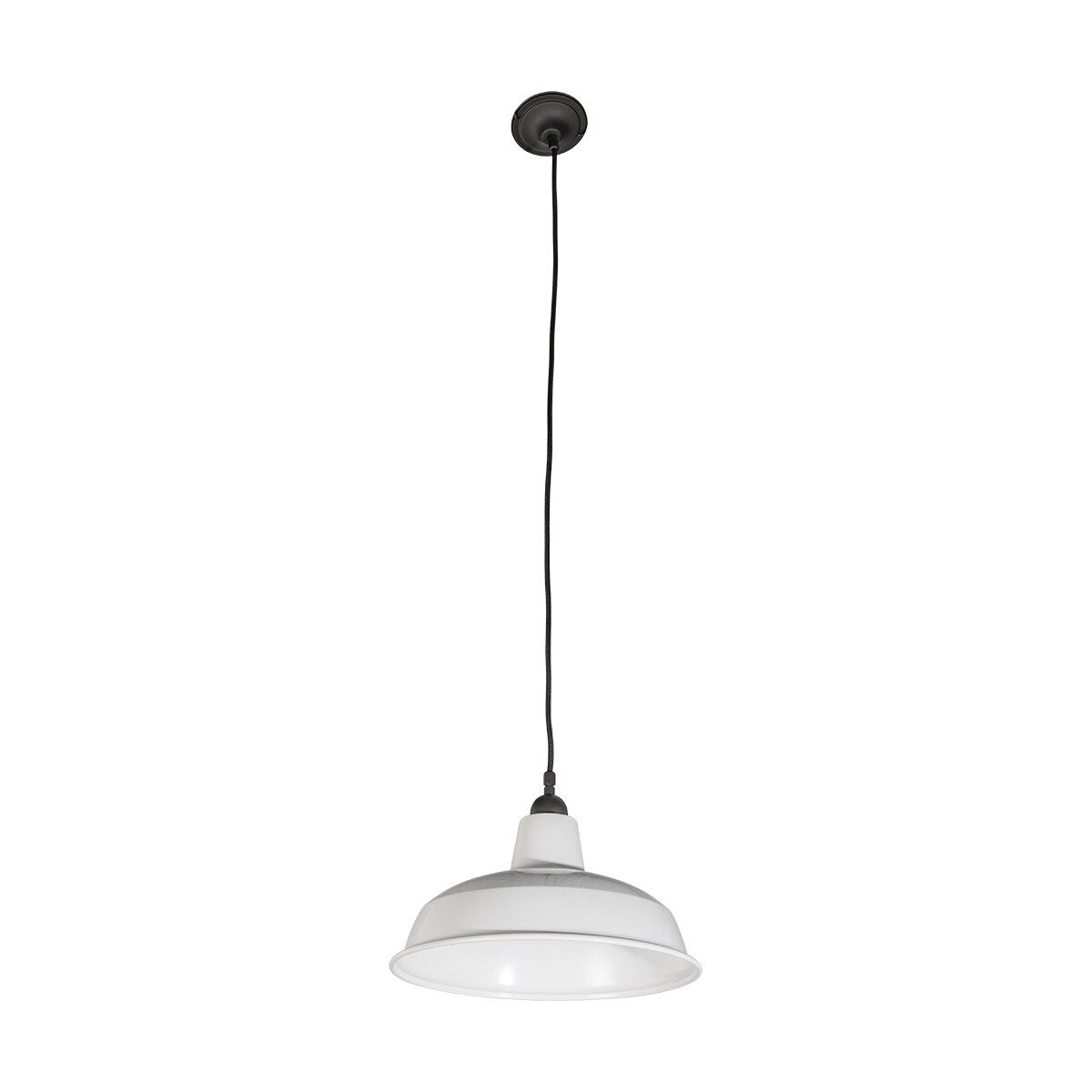 Warehouse 300mm Pendant Light on Cloth Cord Patina & White - 3090386