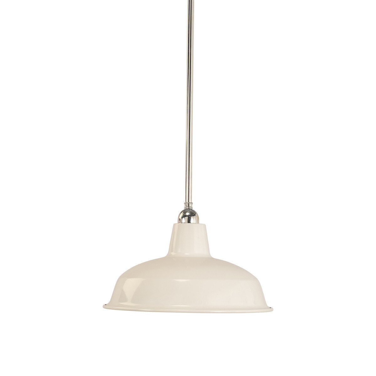 Warehouse 300mm Pendant Light on Rod Set 1/2" Chrome & White - 3090388