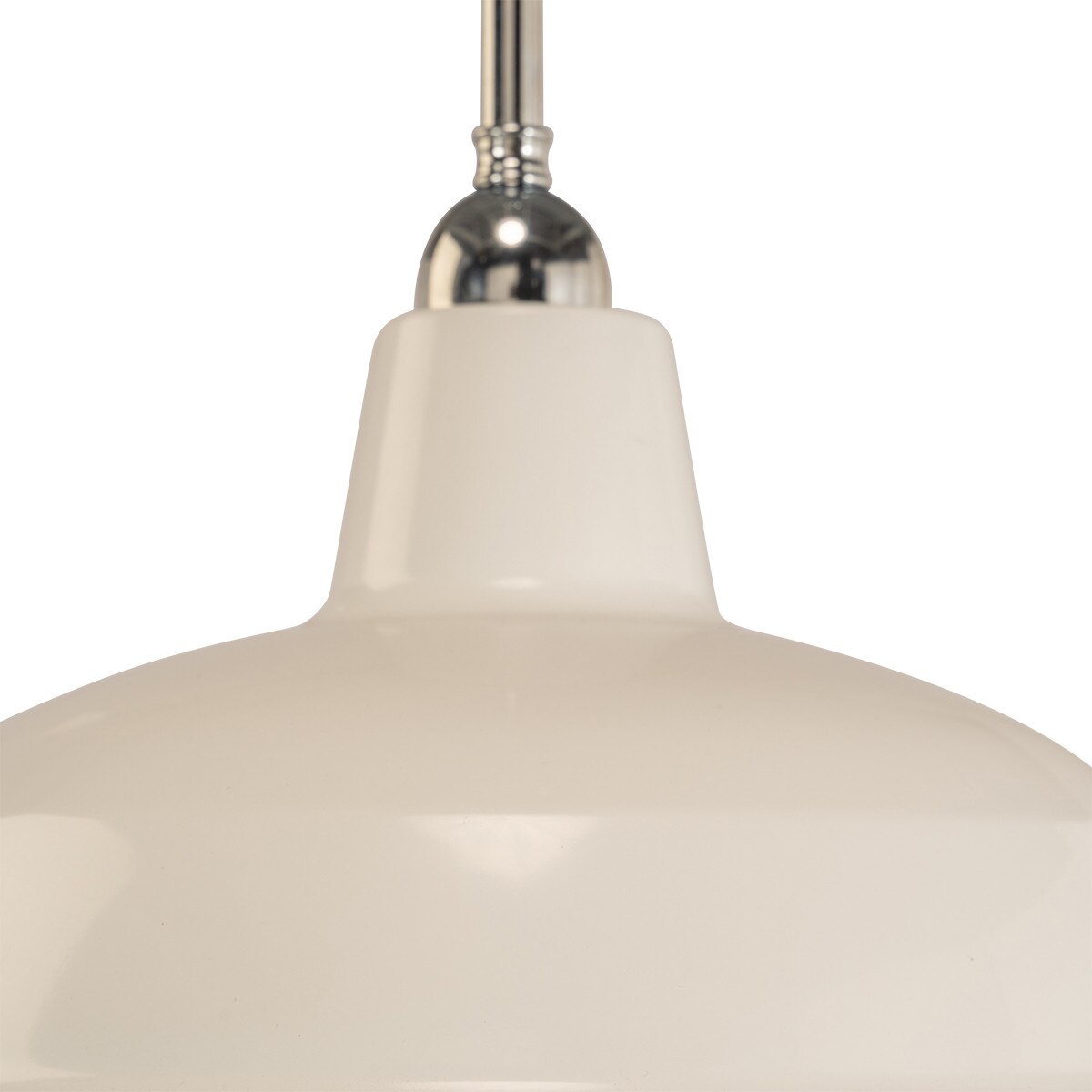 Warehouse 300mm Pendant Light on Rod Set 1/2" Chrome & White - 3090388