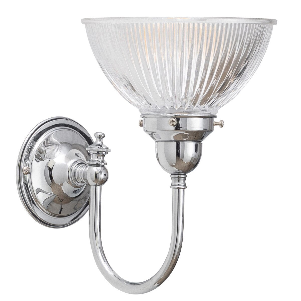 Loxton Wall Light Bracket Chrome & Clear - 3090401