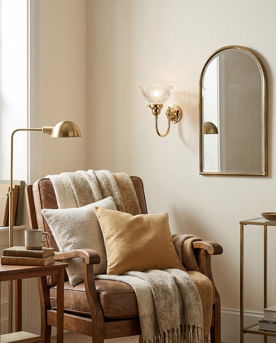 Loxton Wall Light Bracket Polished Brass & Clear - 3090402