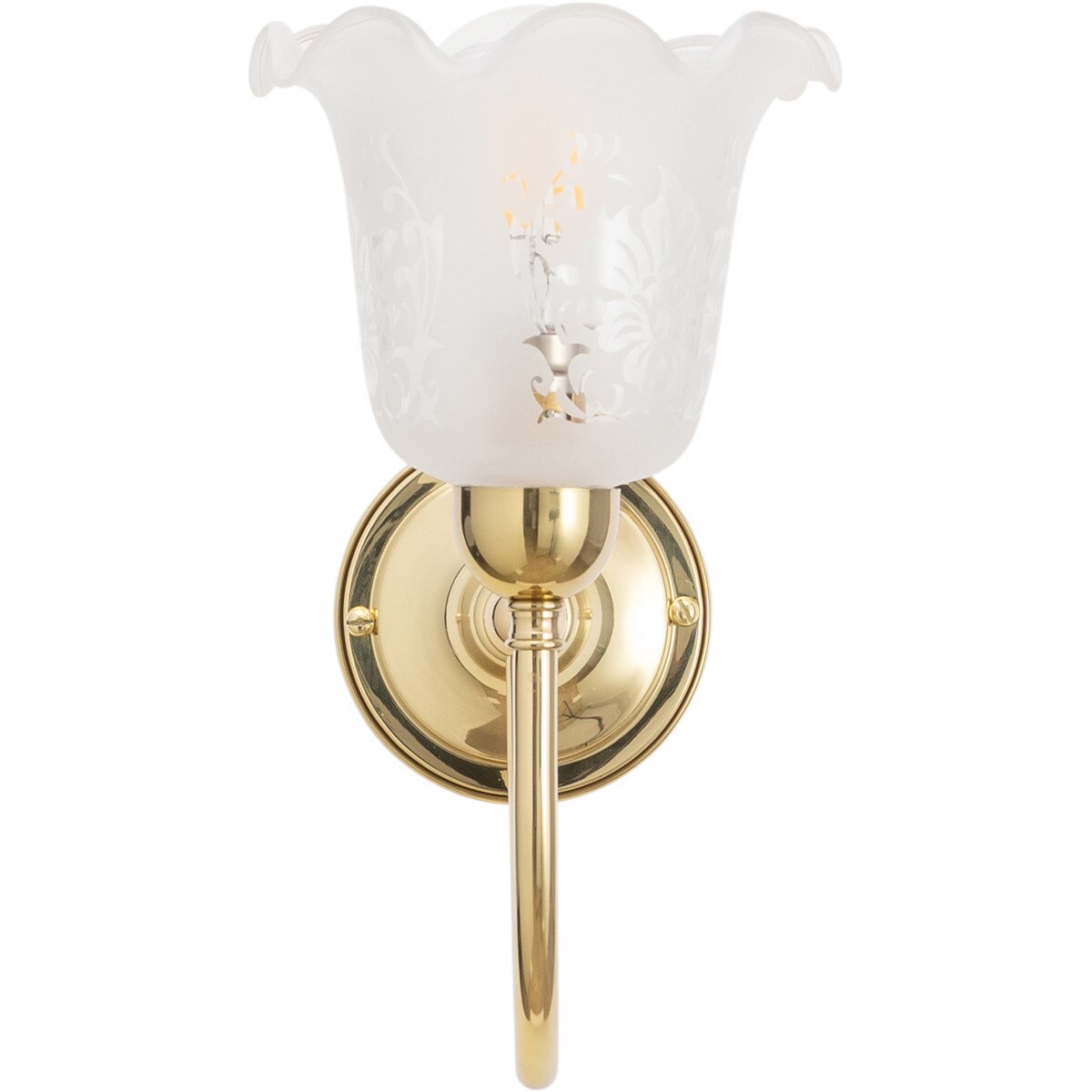 Luke Wall Light Bracket with Shade Polished Brass & Frost Etched - 3090407