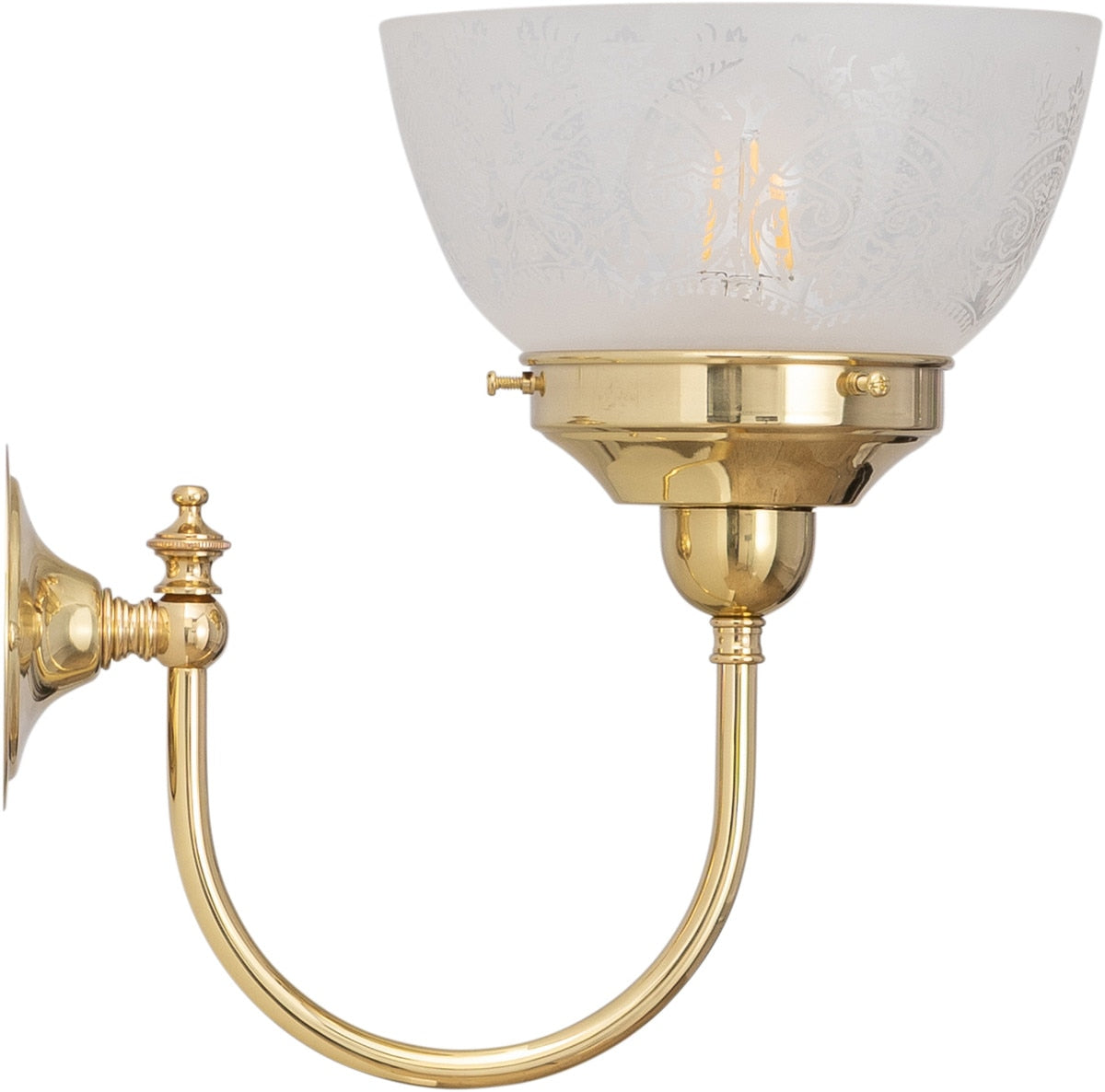 Luke Wall Light Bracket with Keon Shade Polished Brass & Frost Etched - 3090410
