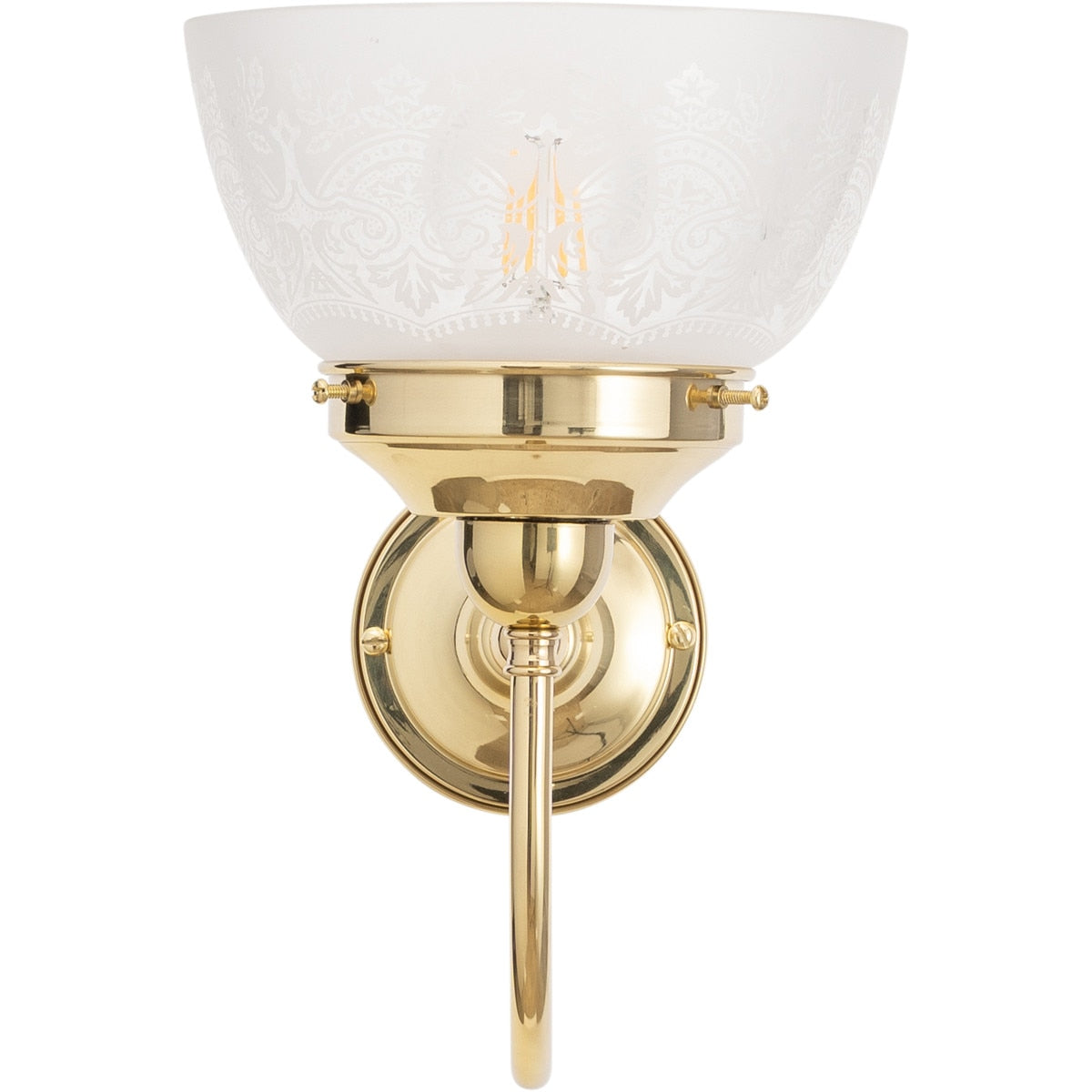 Luke Wall Light Bracket with Keon Shade Polished Brass & Frost Etched - 3090410
