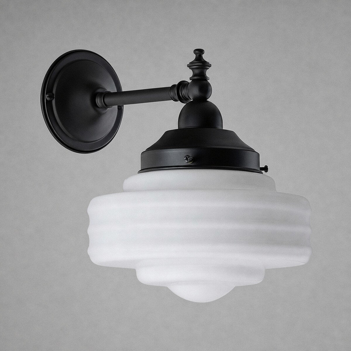Bentleigh Wall Light Bracket with Detroit Small Shade Patina & Opal Gloss - 3090416