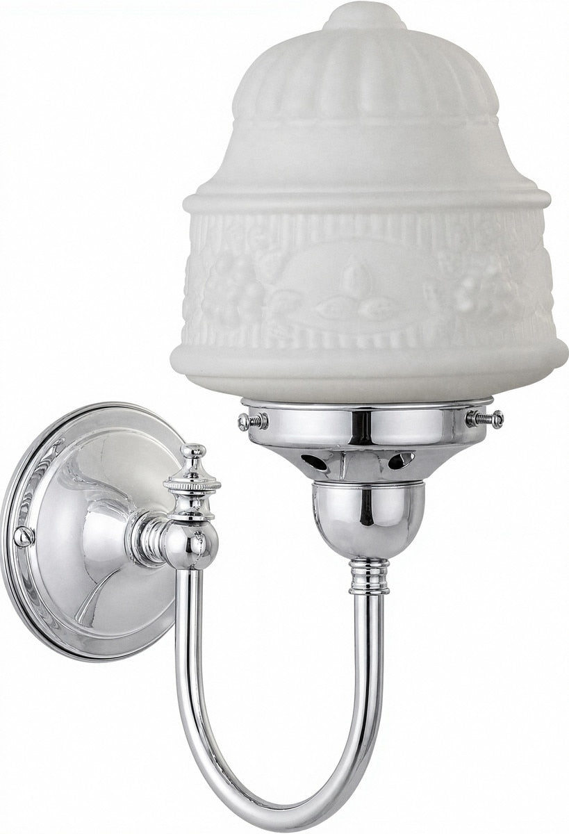 Senator 6" Shade On Loxton Wall Light Bracket Chrome & Opal Matt - 3090439