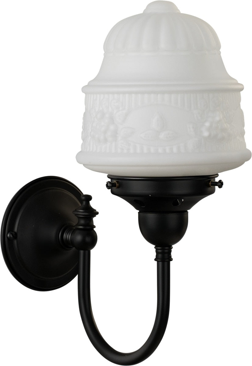 Senator 6" Shade On Loxton Wall Light Bracket Patina & Opal Matt - 3090440