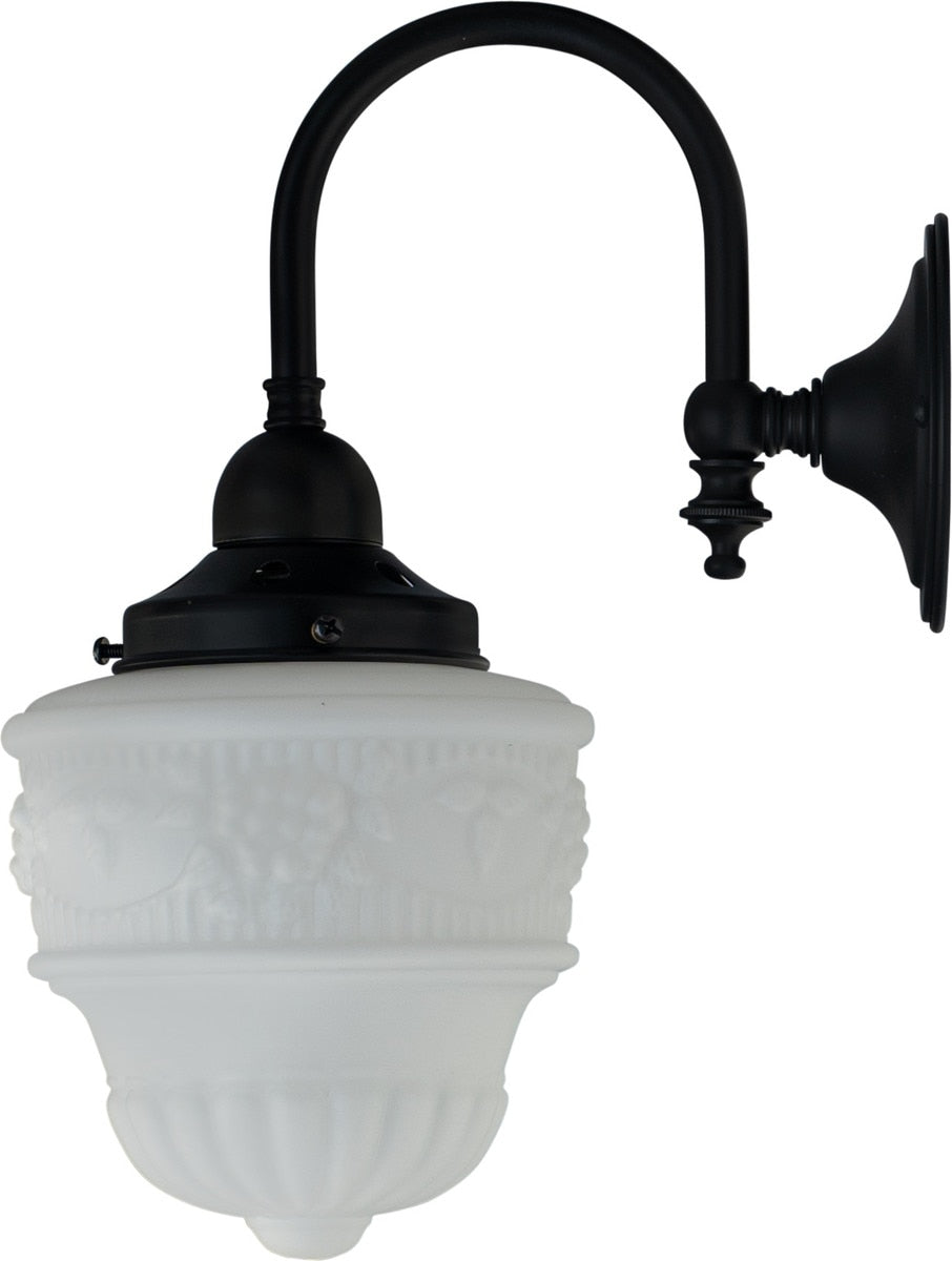 Senator 6" Shade On Loxton Wall Light Bracket Patina & Opal Matt - 3090440