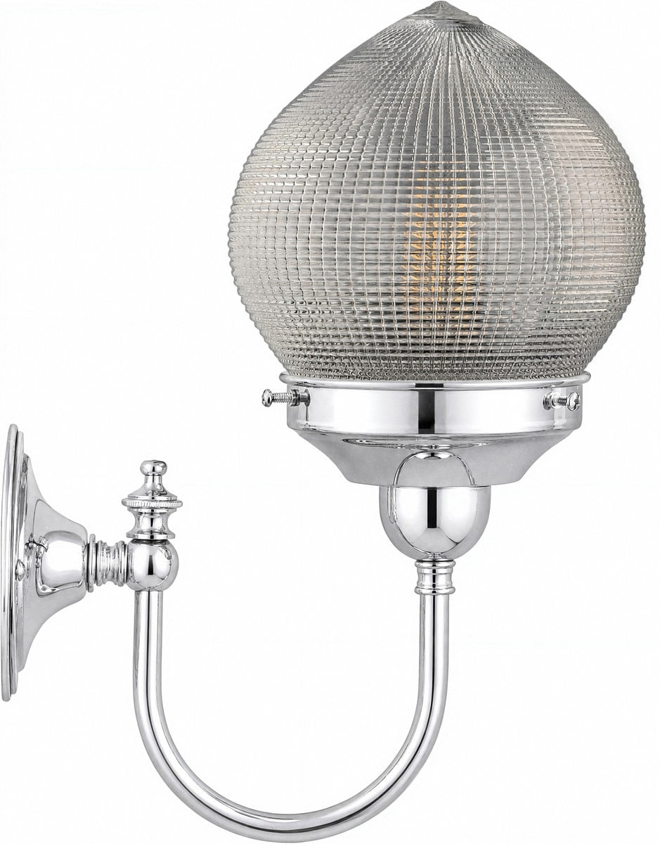 Teardrop Hallophane 6" On Loxton Wall Light Bracket Chrome & Clear - 3090445