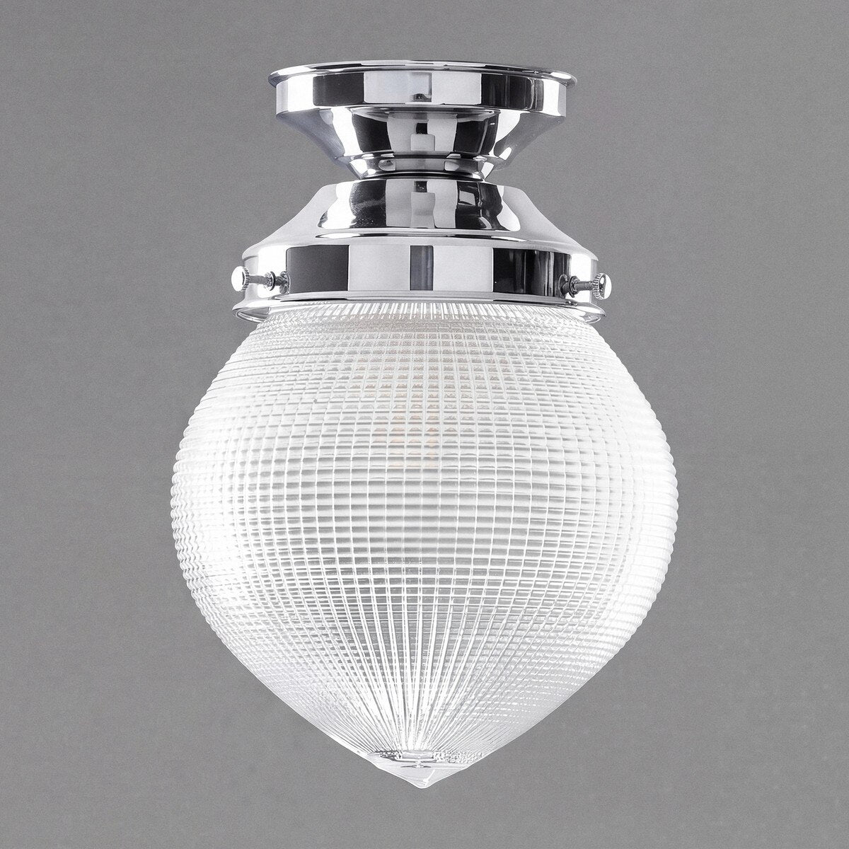 Teardrop Hallophane 6" Batten Fix Light Chrome & Clear - 3090448