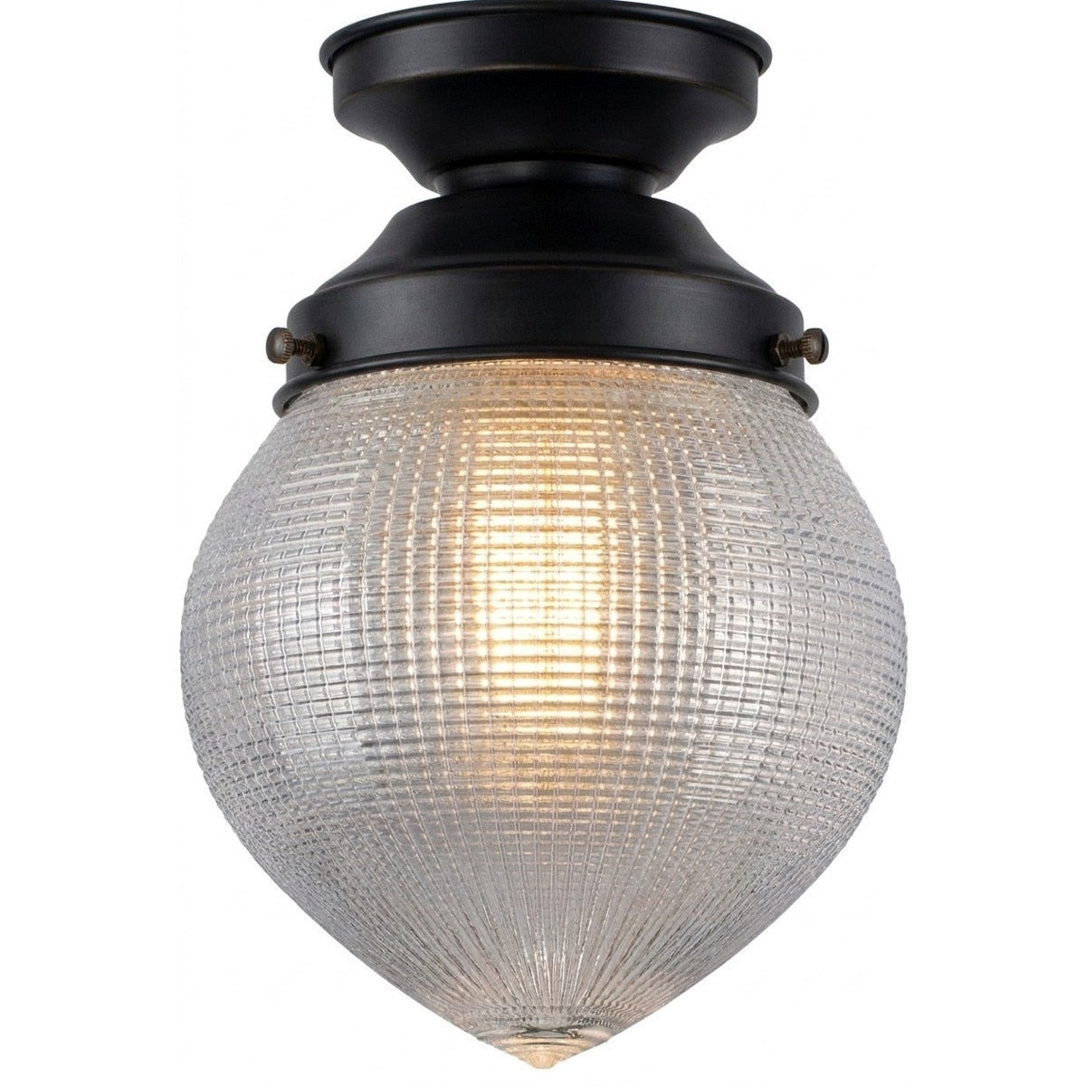 Teardrop Hallophane 6" Batten Fix Light Patina & Clear - 3090449