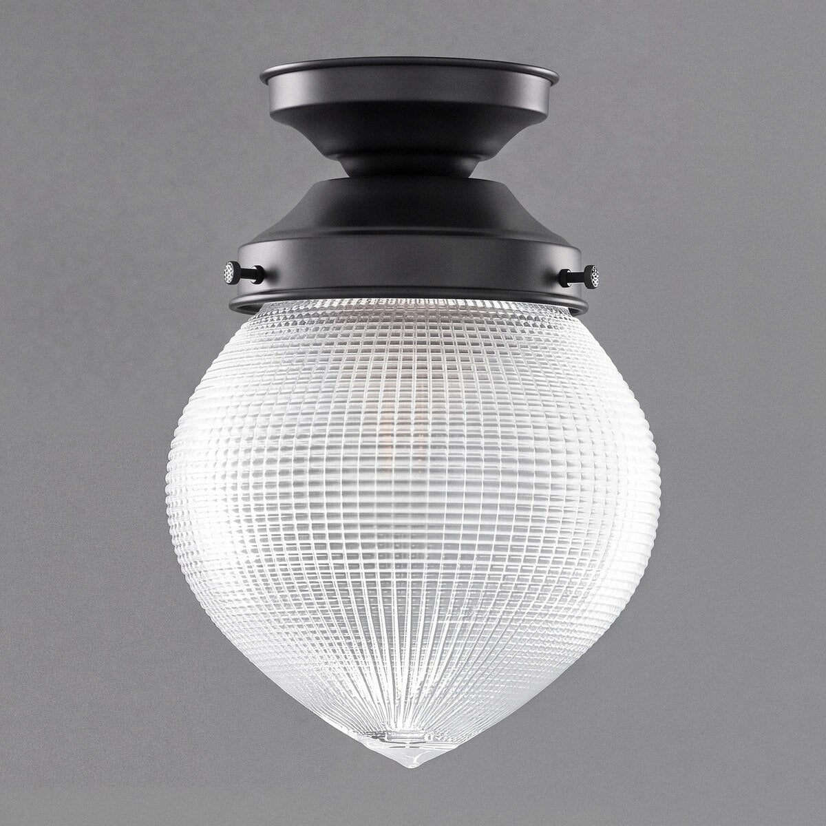 Teardrop Hallophane 6" Batten Fix Light Patina & Clear - 3090449