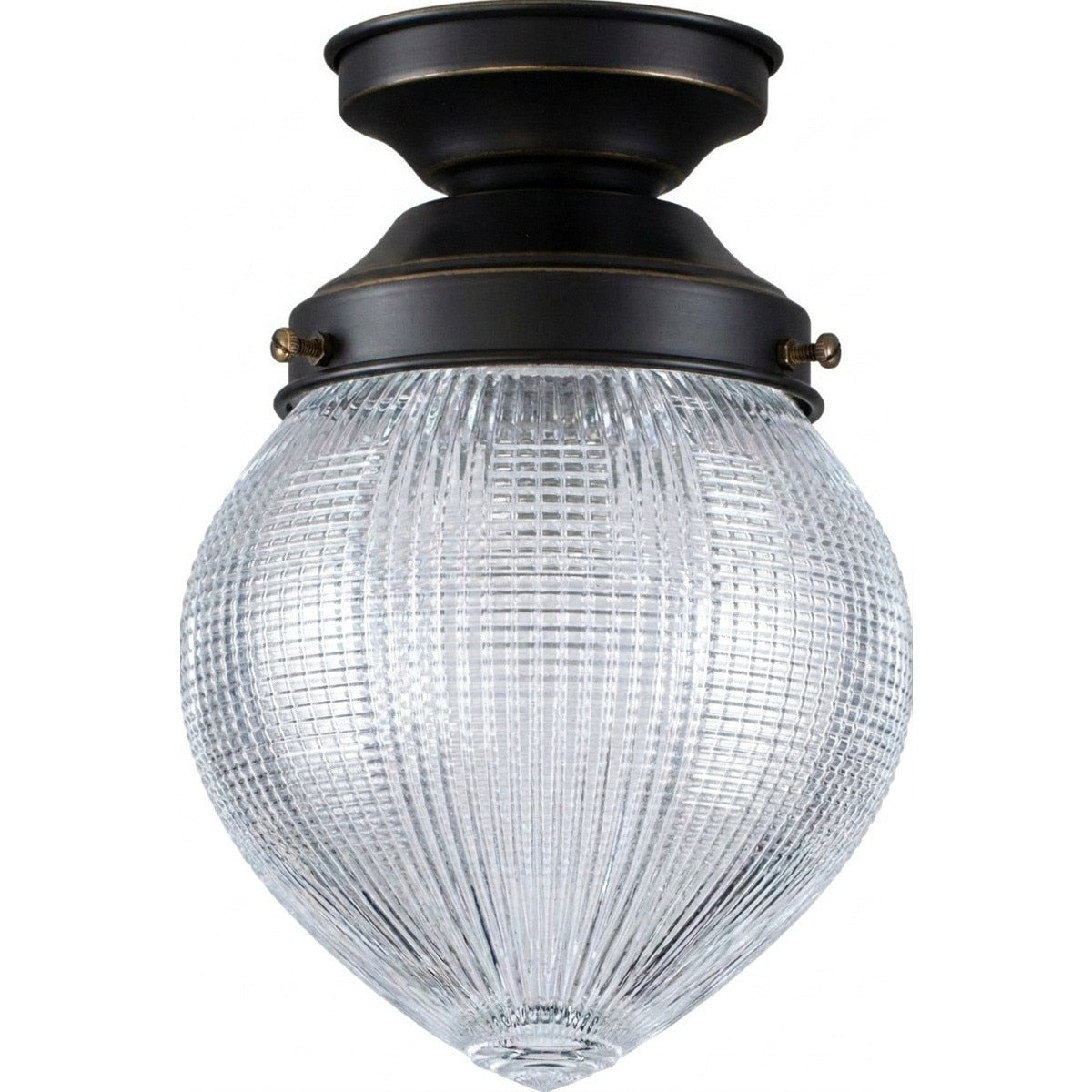 Teardrop Hallophane 6" Batten Fix Light Patina & Clear - 3090449