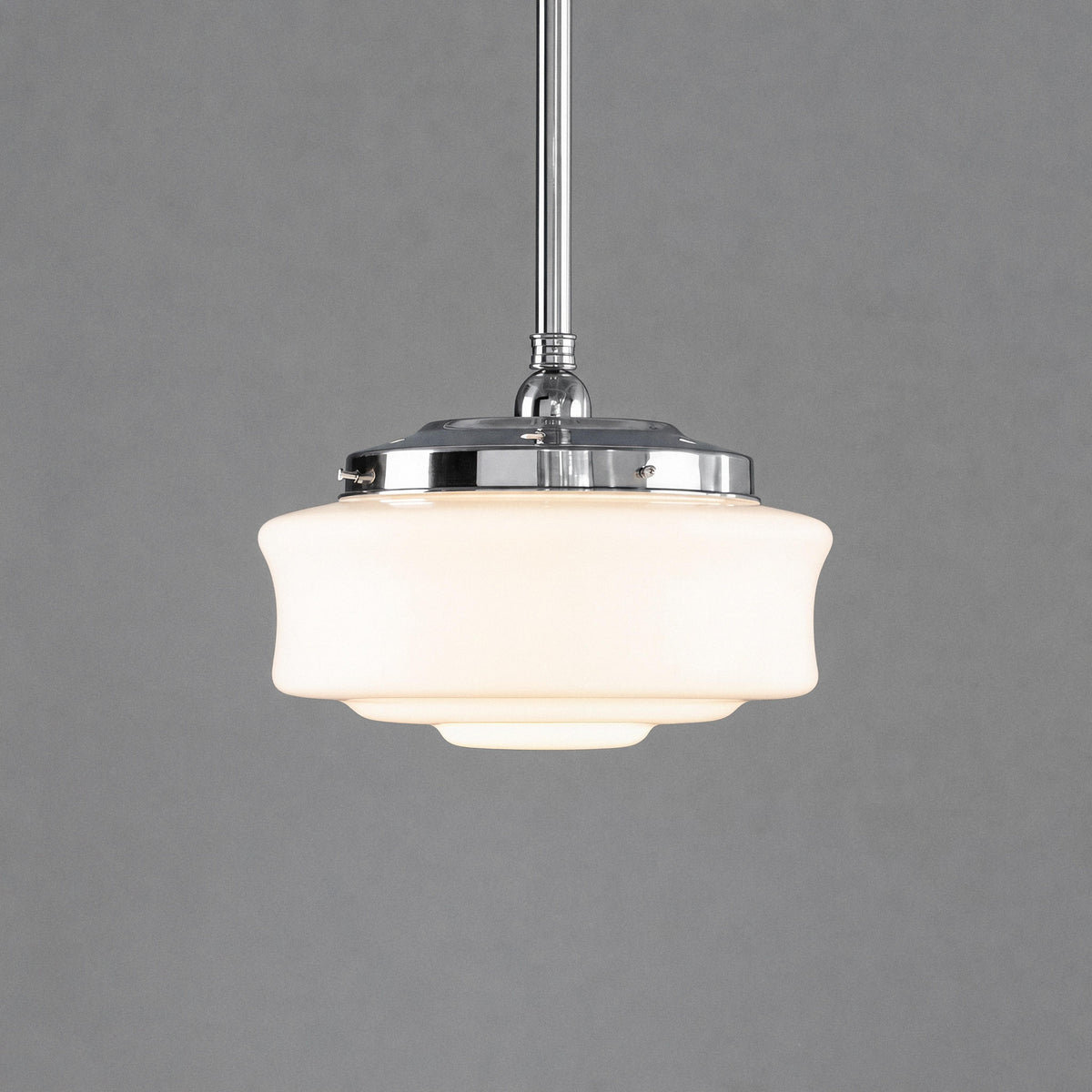 Elwood 12" Pendant Light on Rod Set Chrome & Opal Gloss - LOI3090474A
