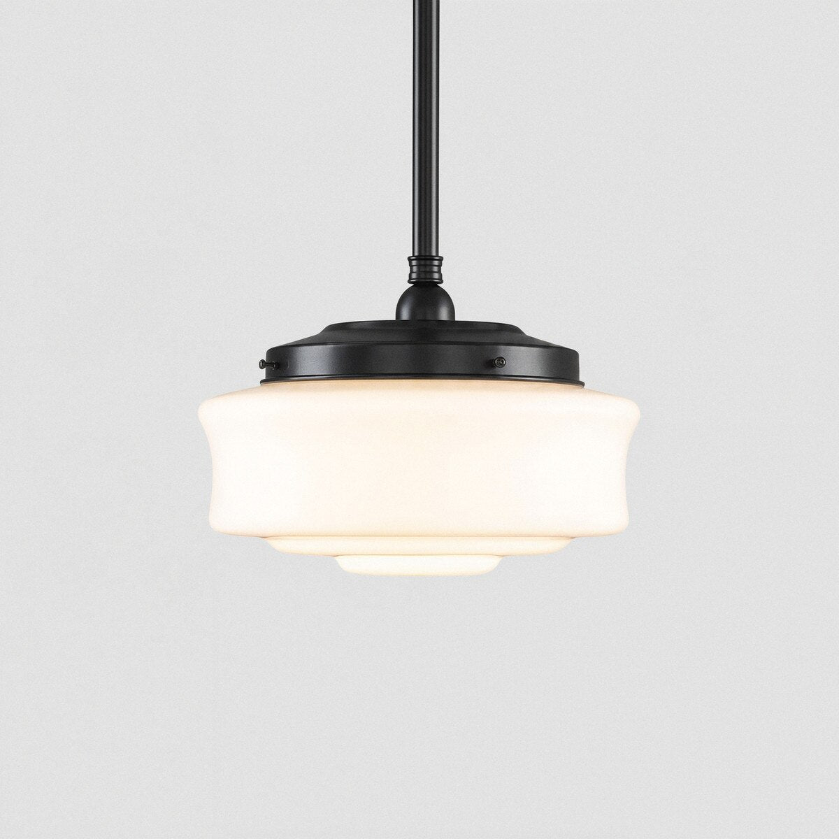 Elwood 12" Pendant Light on Rod Set Patina & Opal Gloss - LOI3090475A