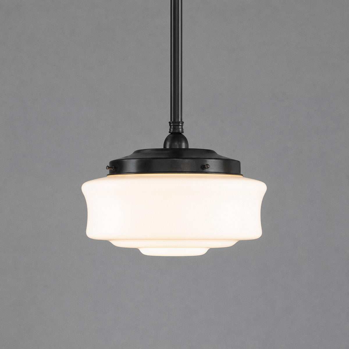 Elwood 12" Pendant Light on Rod Set Patina & Opal Gloss - LOI3090475A