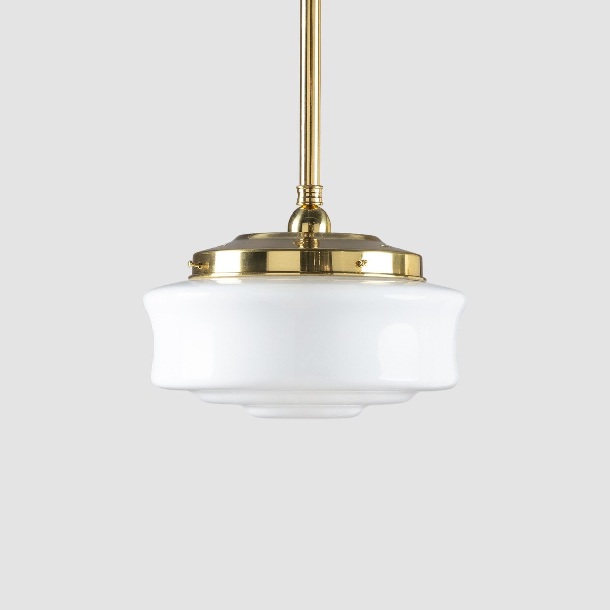 Elwood 12" Pendant Light on Rod Set Polished Brass & Opal Gloss - LOI3090476A