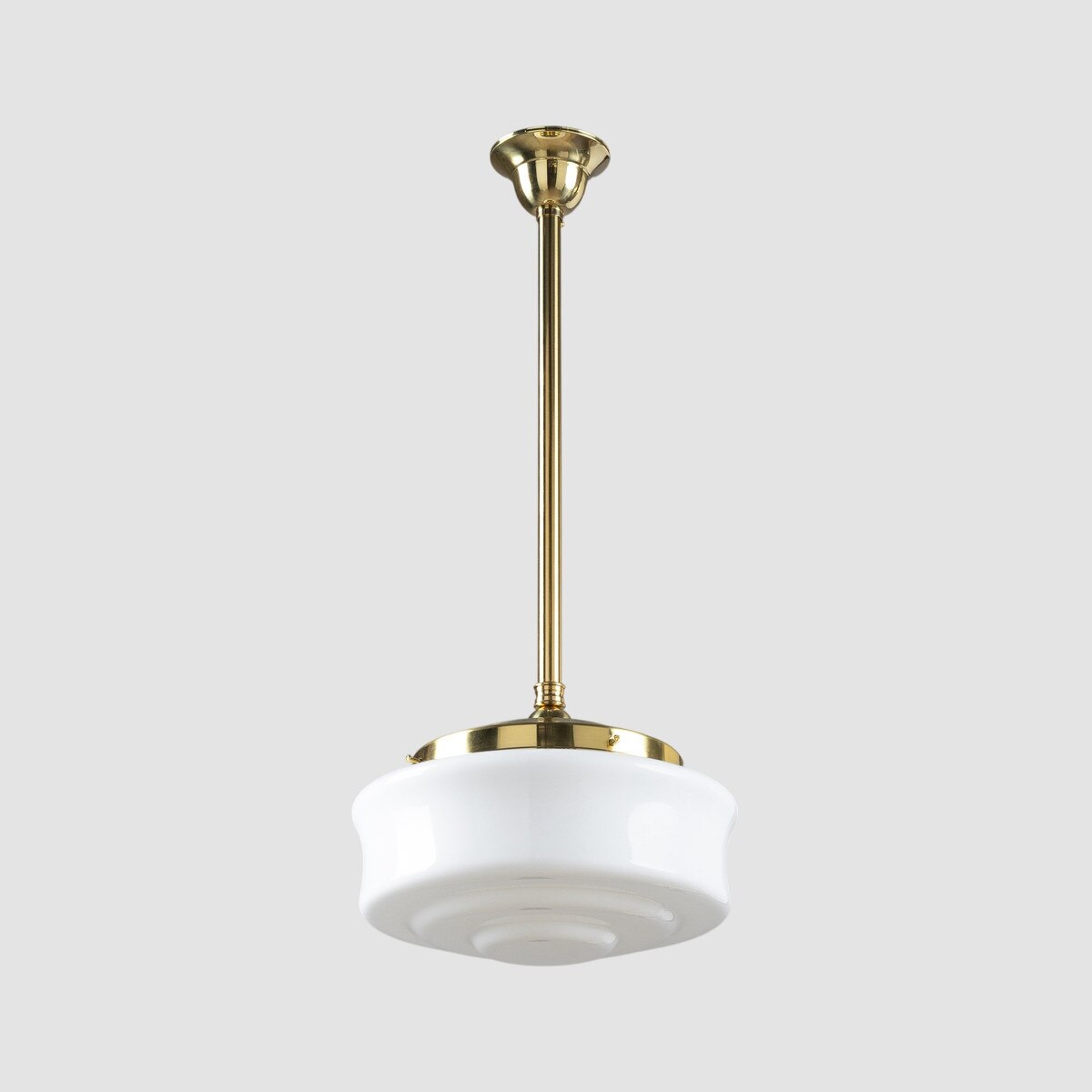 Elwood 12" Pendant Light on Rod Set Polished Brass & Opal Gloss - LOI3090476A