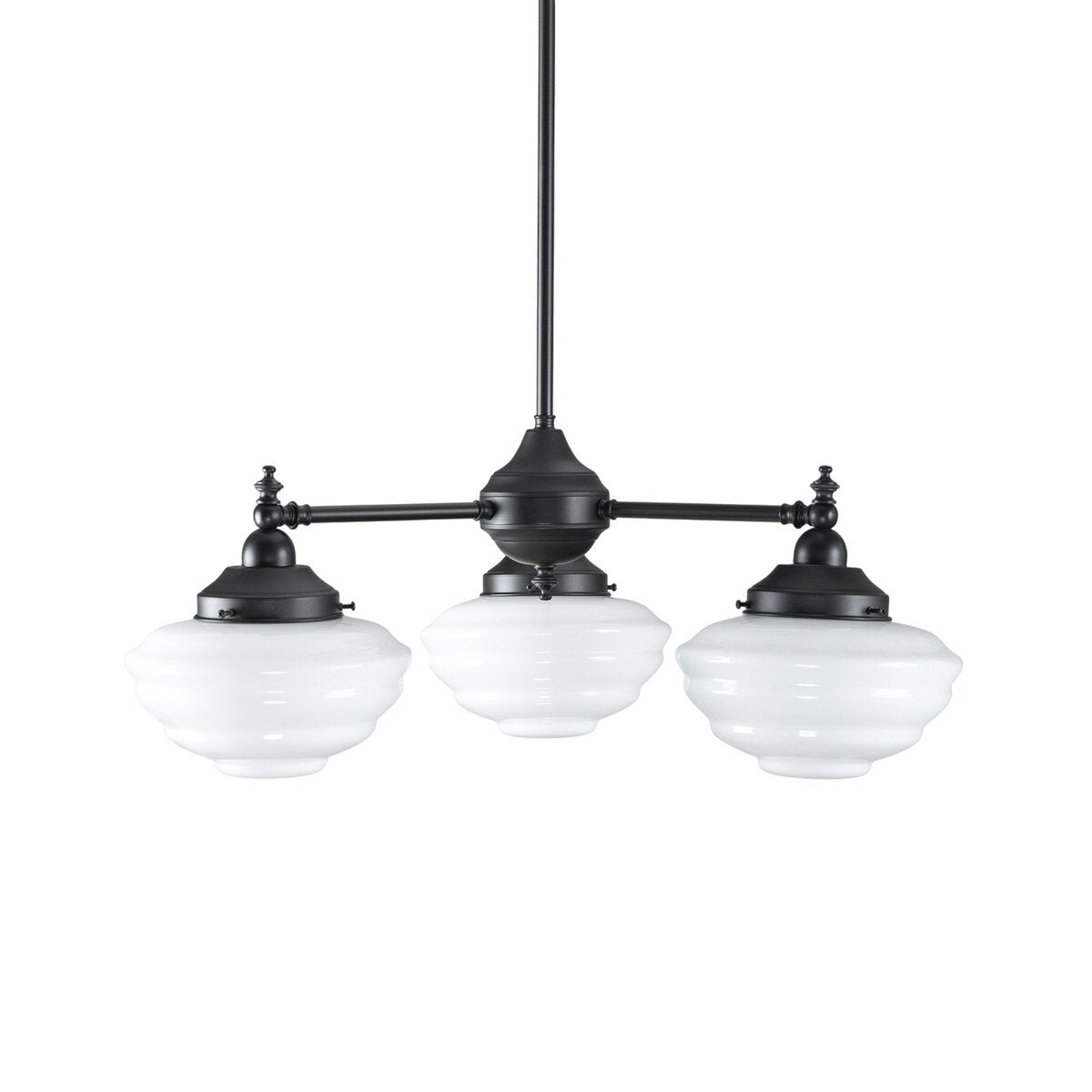 Bentleigh 3 Light Pendant Light Arms Down with Cannes Shades Patina & Opal Gloss - 3090480
