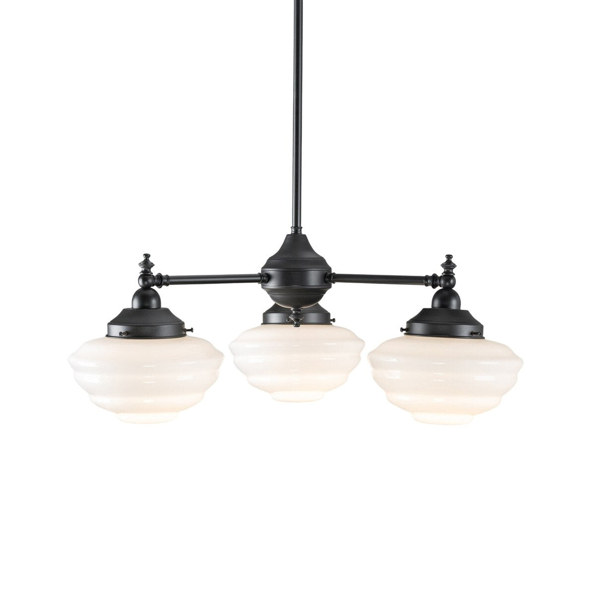 Bentleigh 3 Light Pendant Light Arms Down with Cannes Shades Patina & Opal Gloss - 3090480