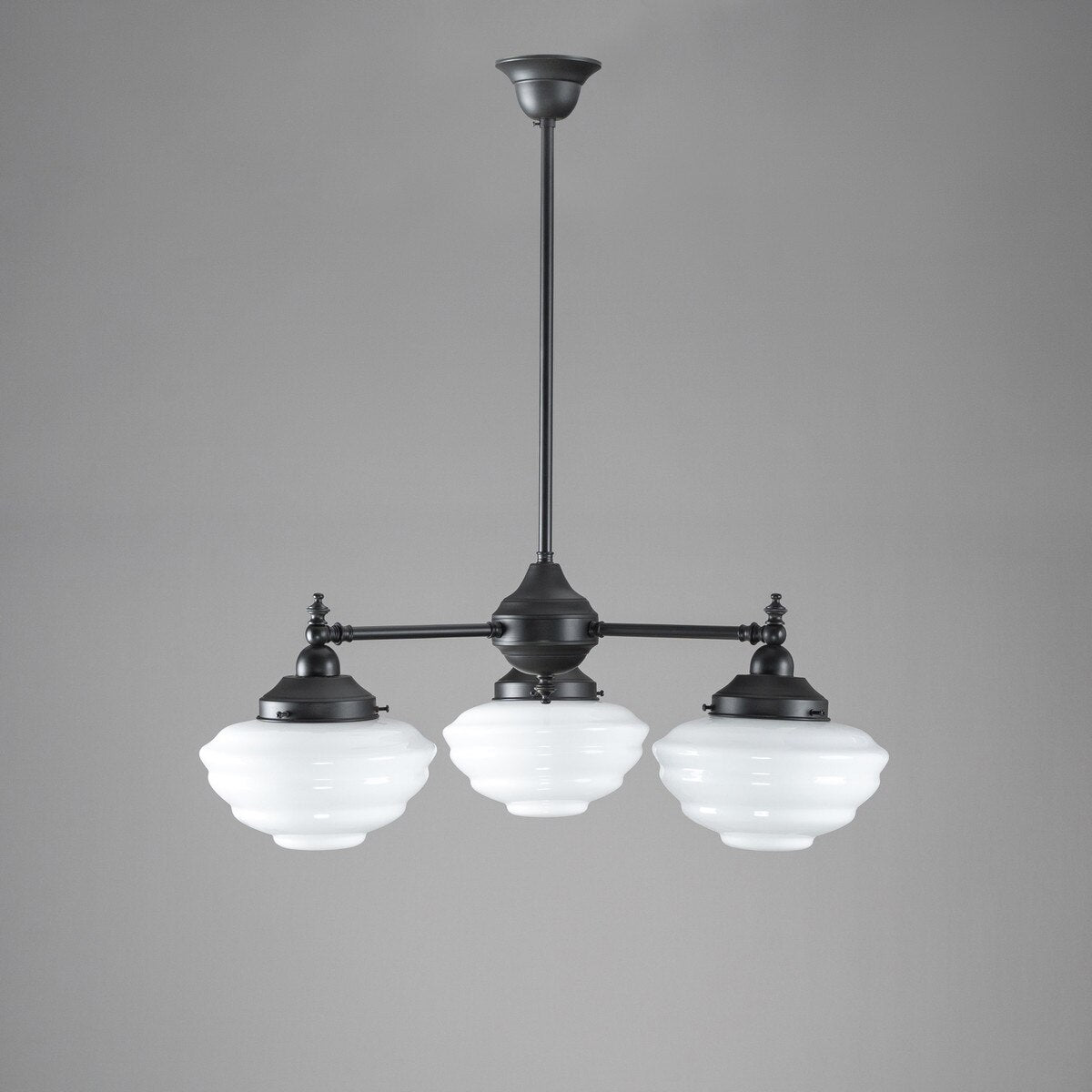 Bentleigh 3 Light Pendant Light Arms Down with Cannes Shades Patina & Opal Gloss - 3090480
