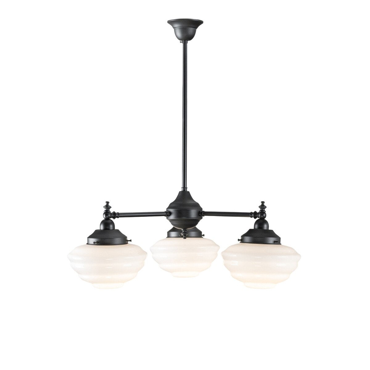 Bentleigh 3 Light Pendant Light Arms Down with Cannes Shades Patina & Opal Gloss - 3090480