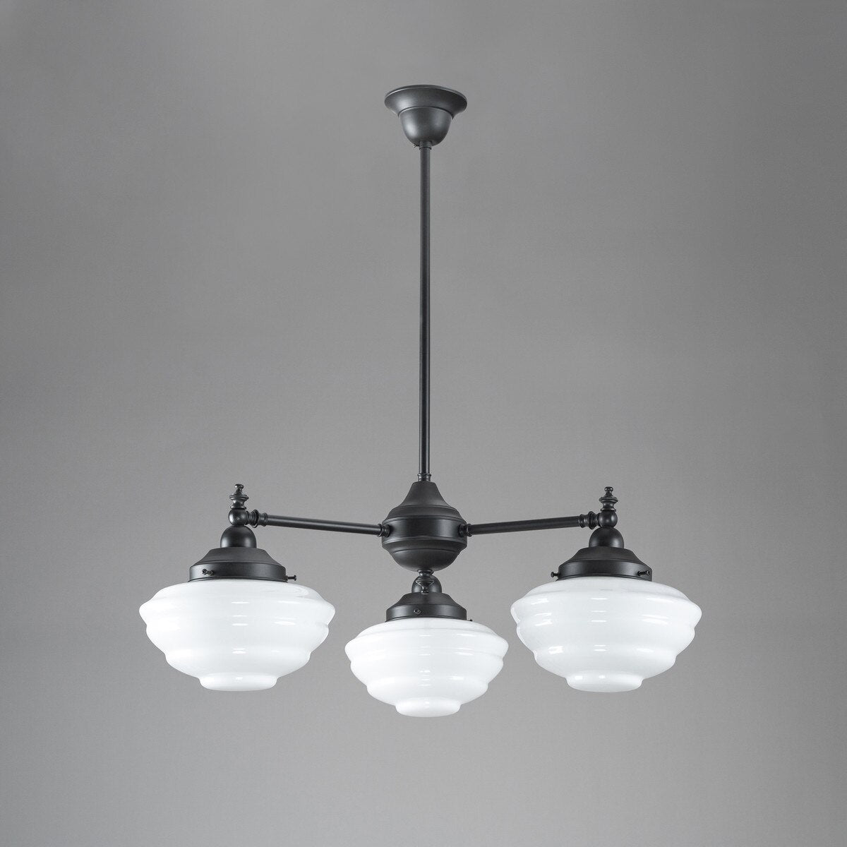 Bentleigh 3 Light Pendant Light Arms Down with Cannes Shades Patina & Opal Gloss - 3090480