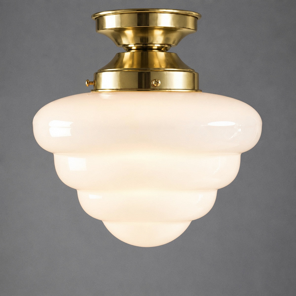 DIY Batten Fix Brass With 10" Beehive Opal Glass - 3090483