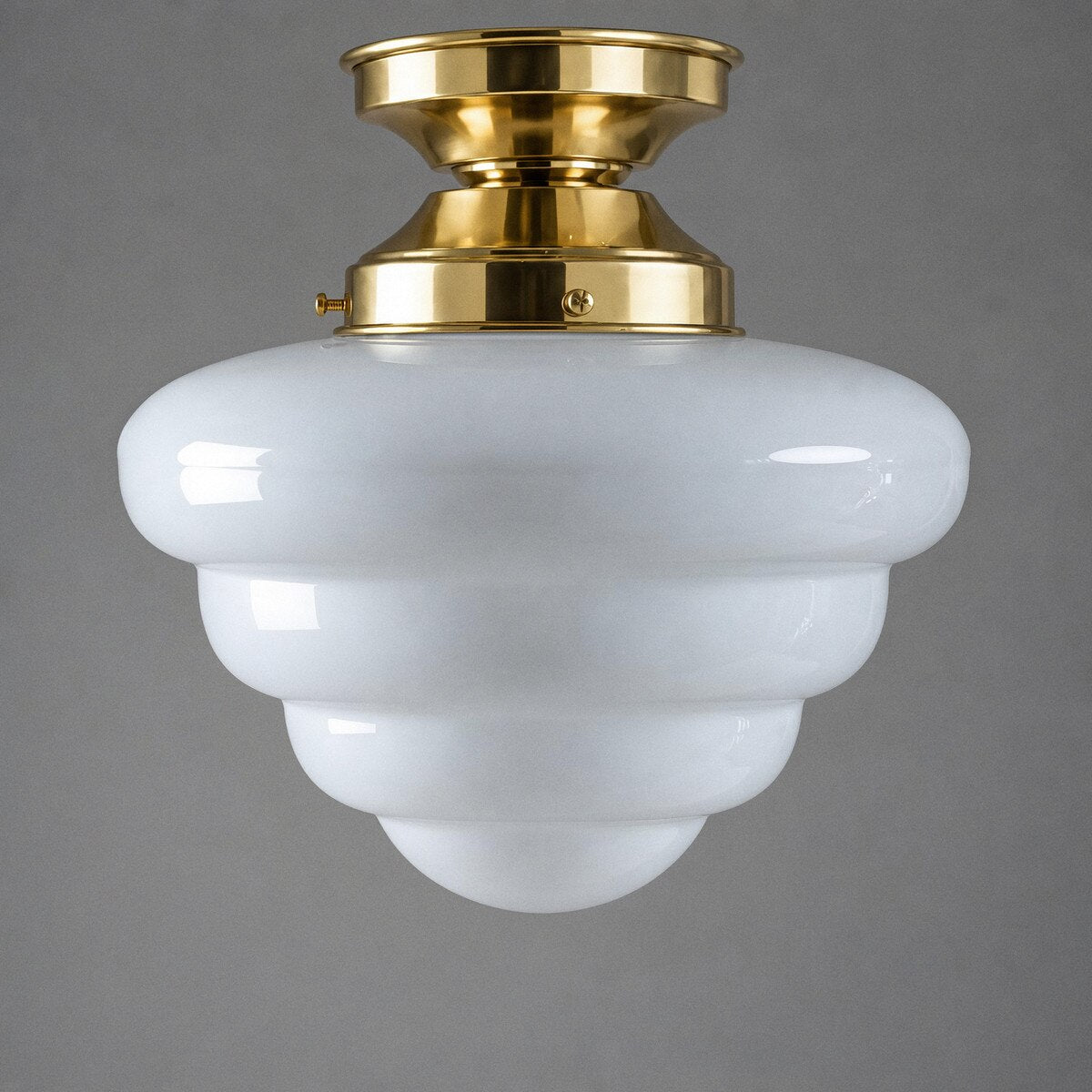 DIY Batten Fix Brass With 10" Beehive Opal Glass - 3090483