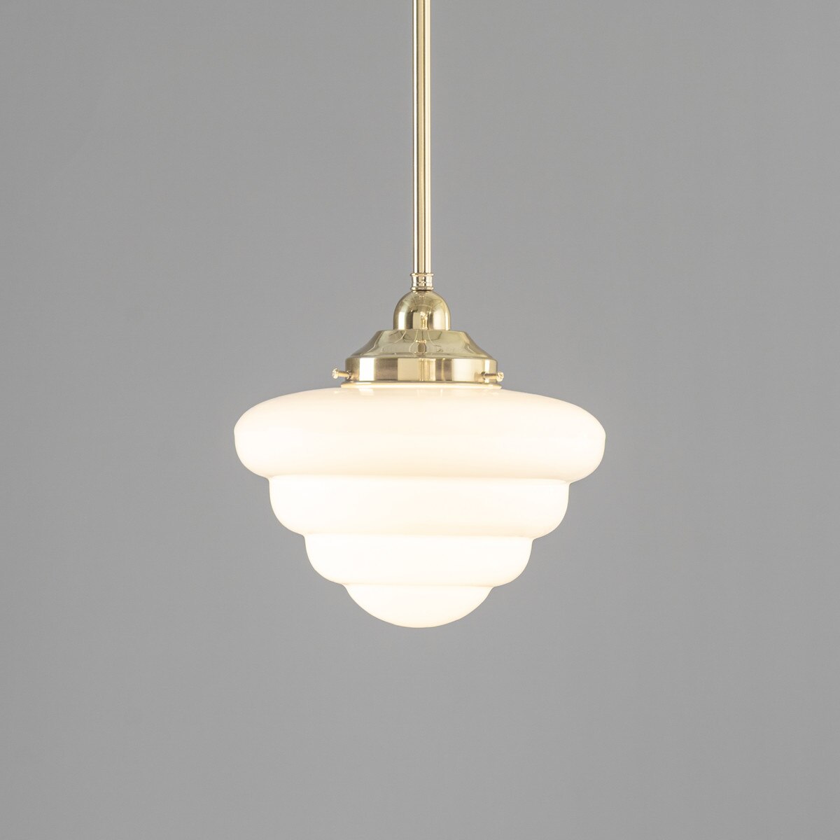 Single Rod Pendant Brass With 10" Beehive Opal Glass - 3090486
