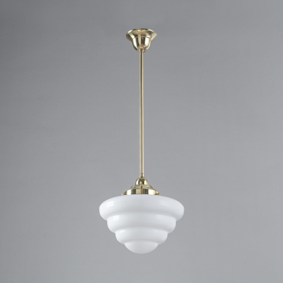 Single Rod Pendant Brass With 10" Beehive Opal Glass - 3090486