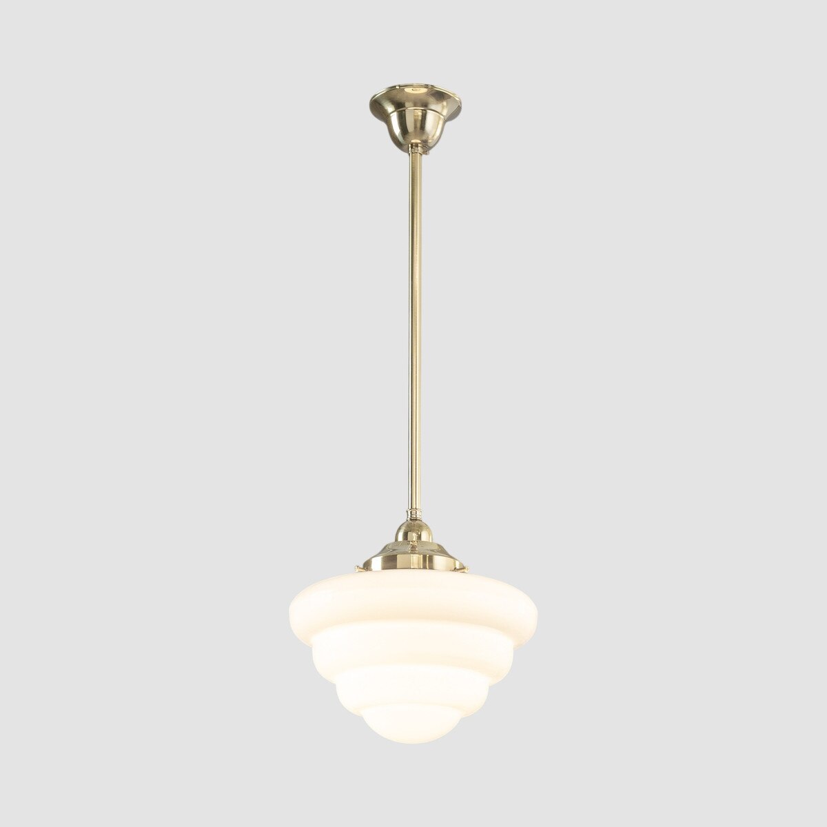 Single Rod Pendant Brass With 10" Beehive Opal Glass - 3090486