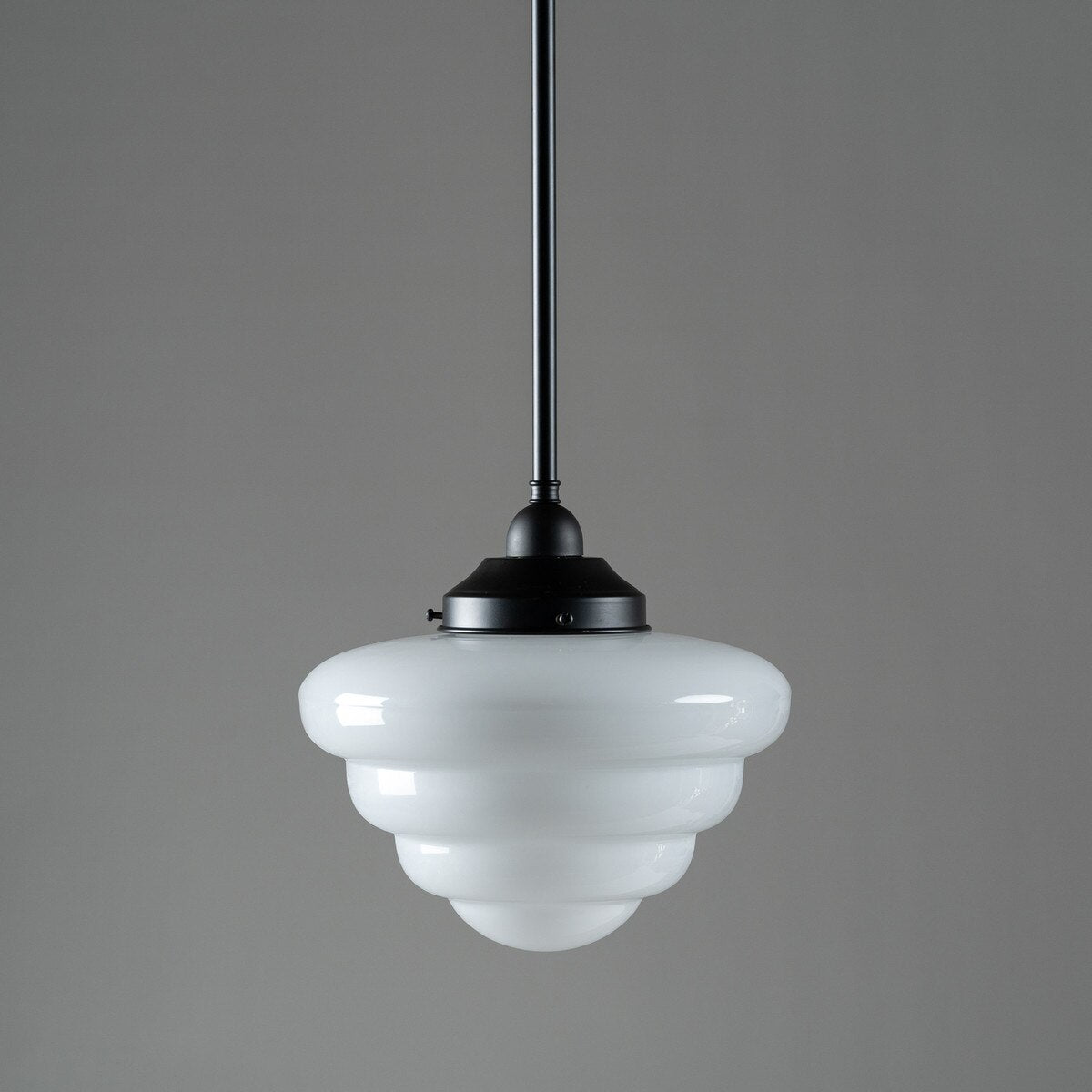 Single Rod Pendant Patina Black With 10" Beehive Opal Glass - 3090488