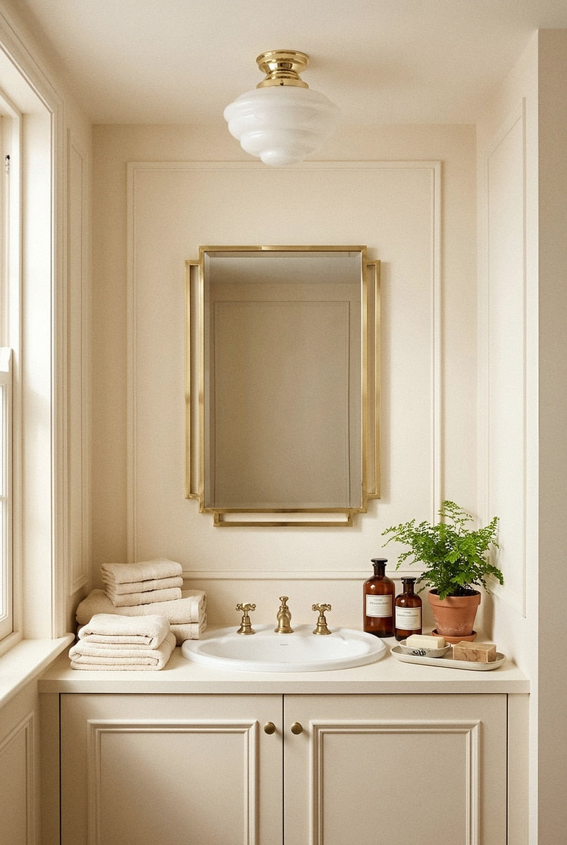 Cannes Batten Fix Light Polished Brass & Opal Gloss - 3090489