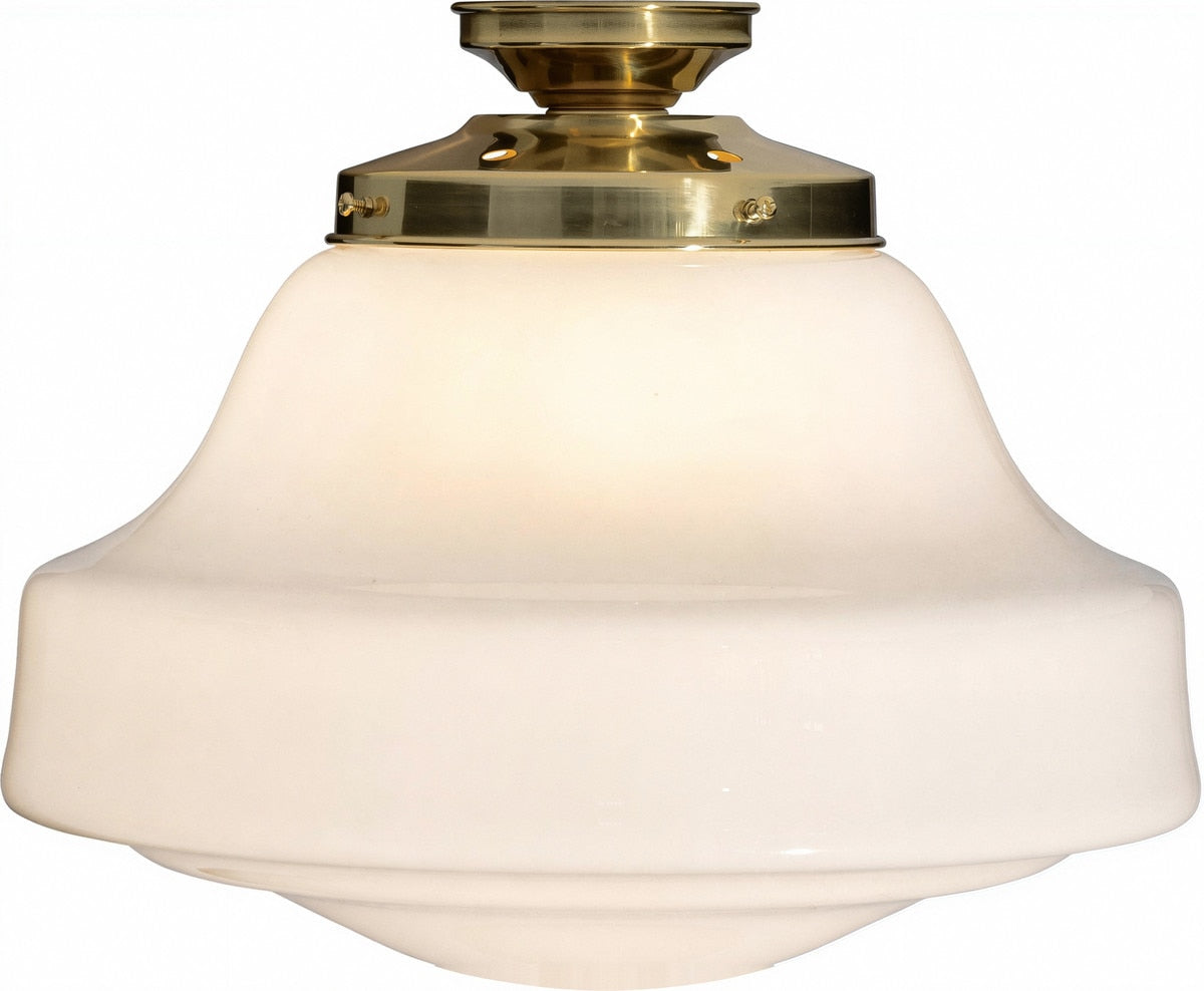 Lincoln Schoolhouse Batten Fix Light Polished Brass & Opal Gloss - 3090519