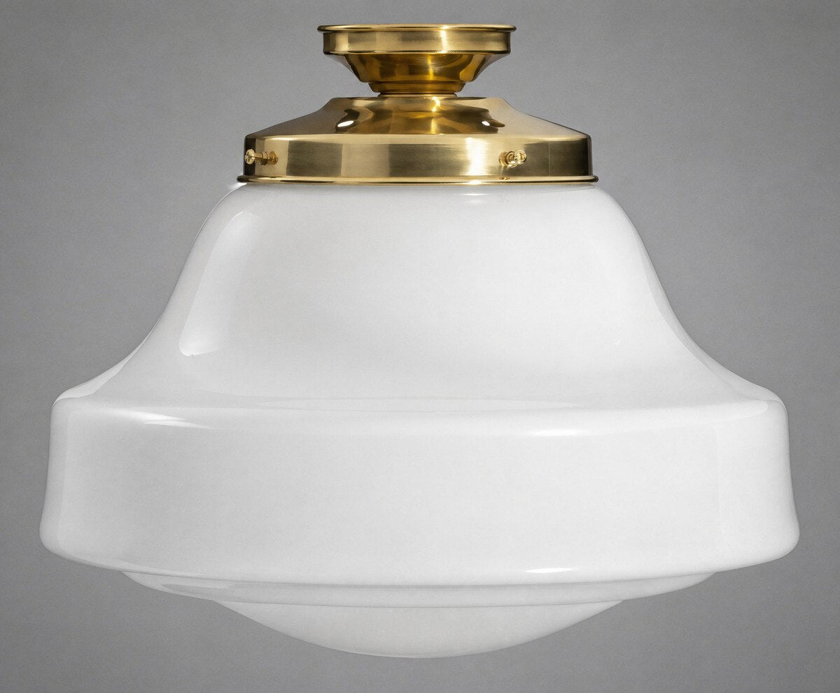 Lincoln Schoolhouse Batten Fix Light Polished Brass & Opal Gloss - 3090519