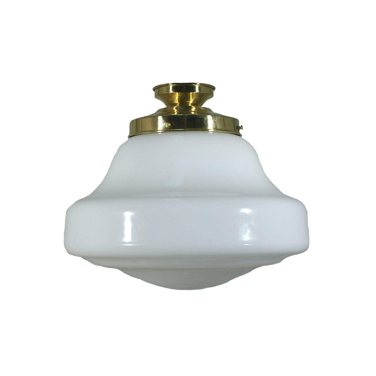 Lincoln Schoolhouse Batten Fix Light Polished Brass & Opal Gloss - 3090519