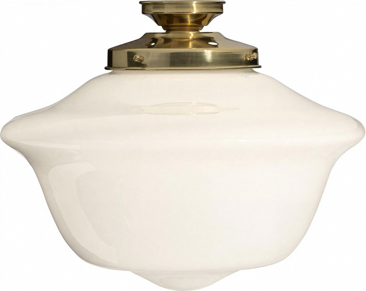 Victorian Schoolhouse 16" Batten Fix Light Polished Brass & Opal Gloss - 3090525