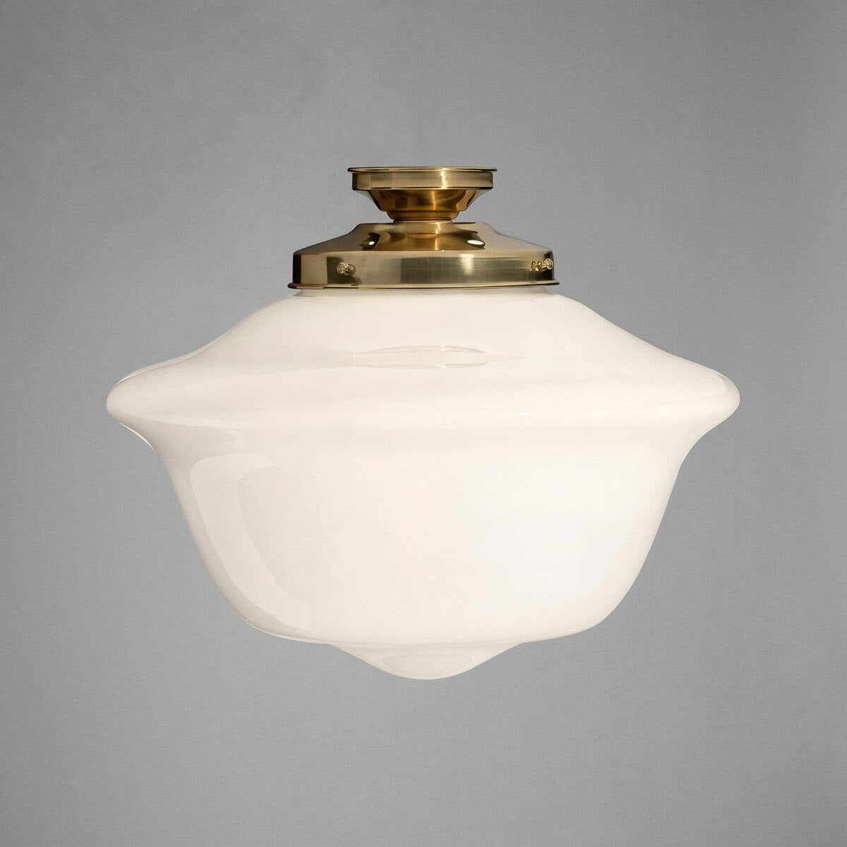 Victorian Schoolhouse 16" Batten Fix Light Polished Brass & Opal Gloss - 3090525