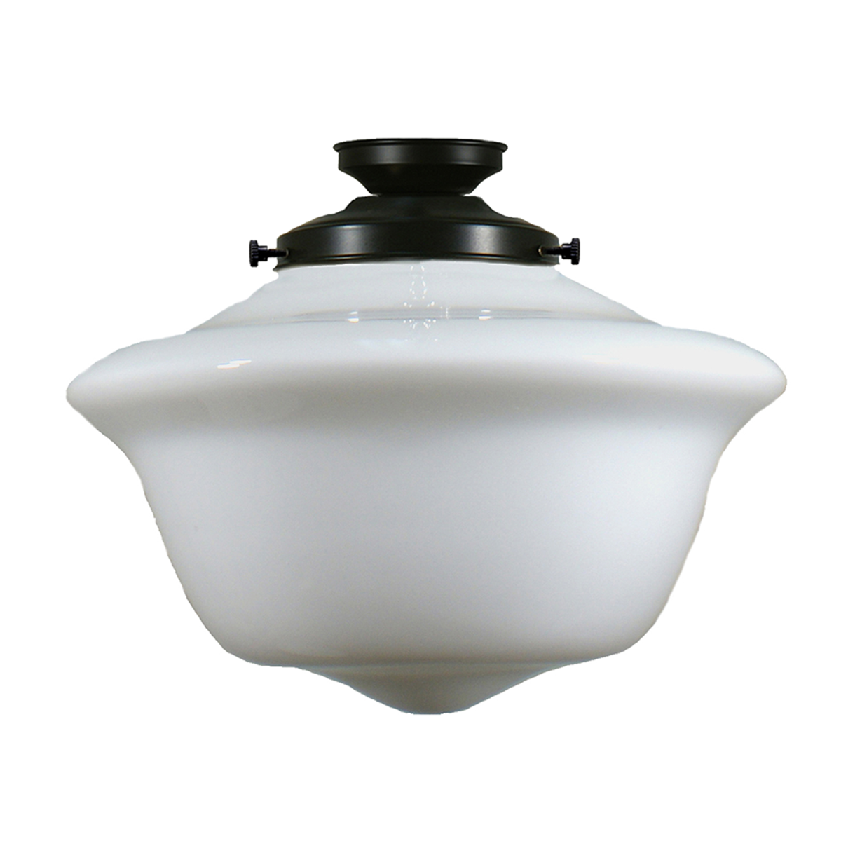 Victorian Schoolhouse 16" Batten Fix Light Patina & Opal Gloss - 3090527