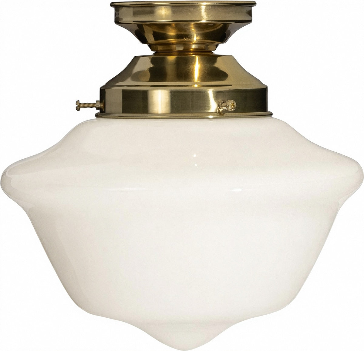 Victorian Schoolhouse 9" Batten Fix Light Polished Brass & Opal Gloss - 3090531